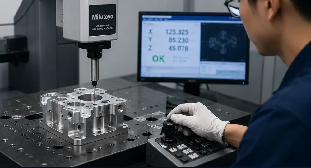 Dimensional inspection of a precision machined audio component