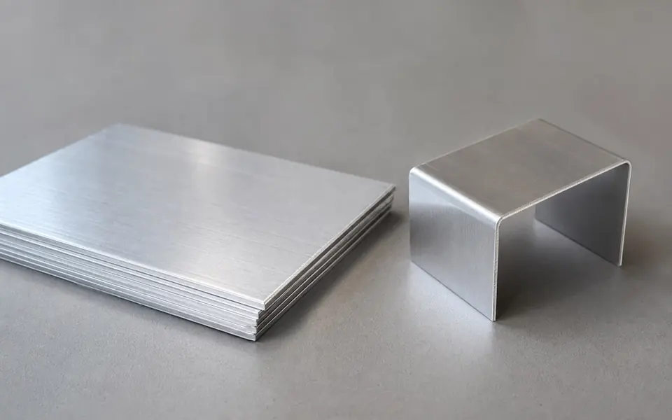 5052-H32 aluminum sheet coupons and formed sample