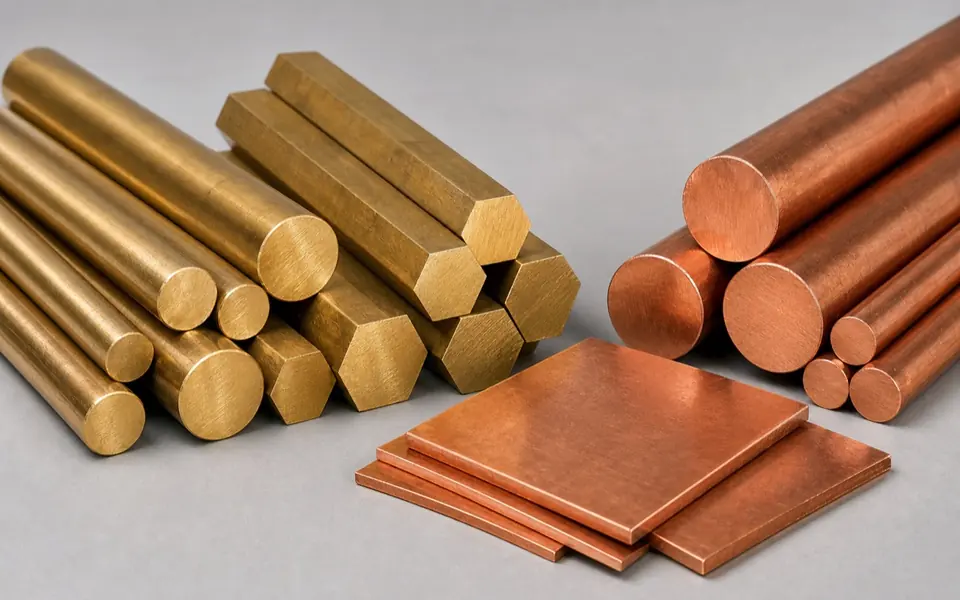 Brass and copper round hexagonal bar and sheet raw material