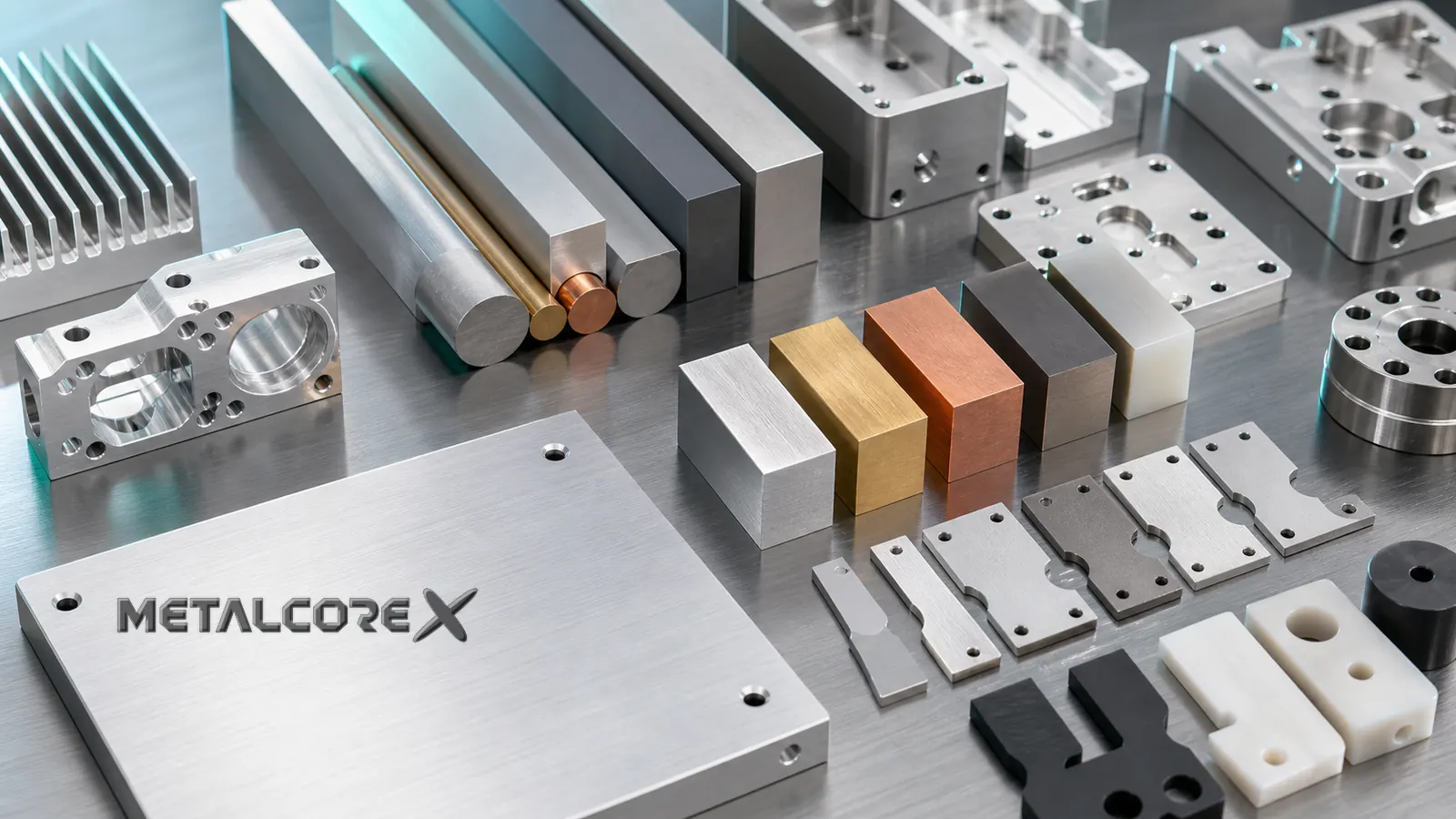 Metal and engineering plastic samples for professional audio component manufacturing