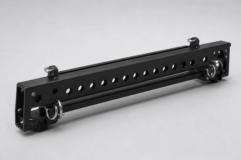 Line array speaker rigging rail