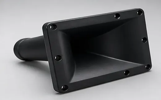 Molded speaker waveguide and horn for professional stage loudspeakers